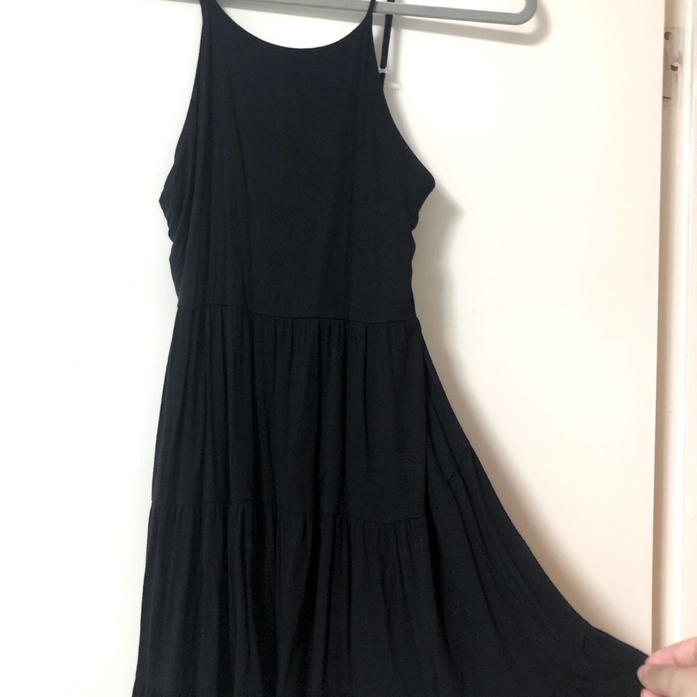 Flowy Black Dress with Spaghetti Straps